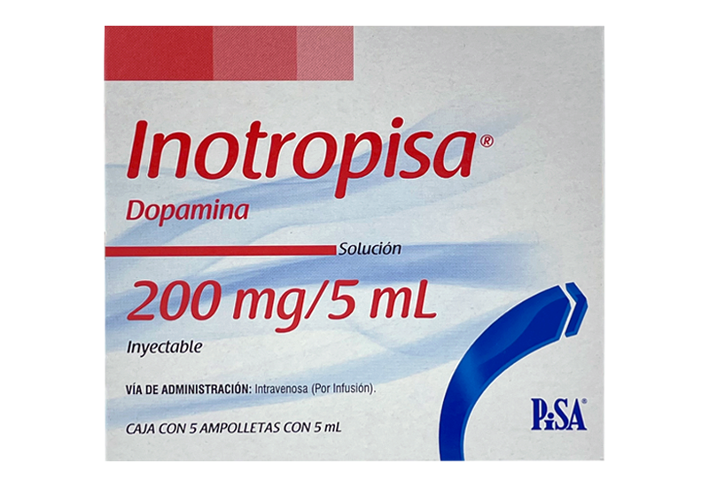 Inotropisa Dopamina Pisa 5 ampolletas 200mg / 5ml - Farmacia en línea de  alta especialidad con envío gratis a domicilio | Farmacia Fespro